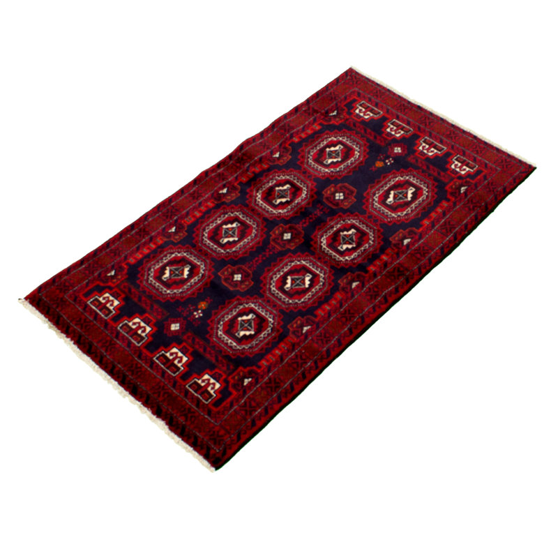 One-of-a-Kind 3'4" x 6'1" 1980s Rectangle Wool Area Rug in Red