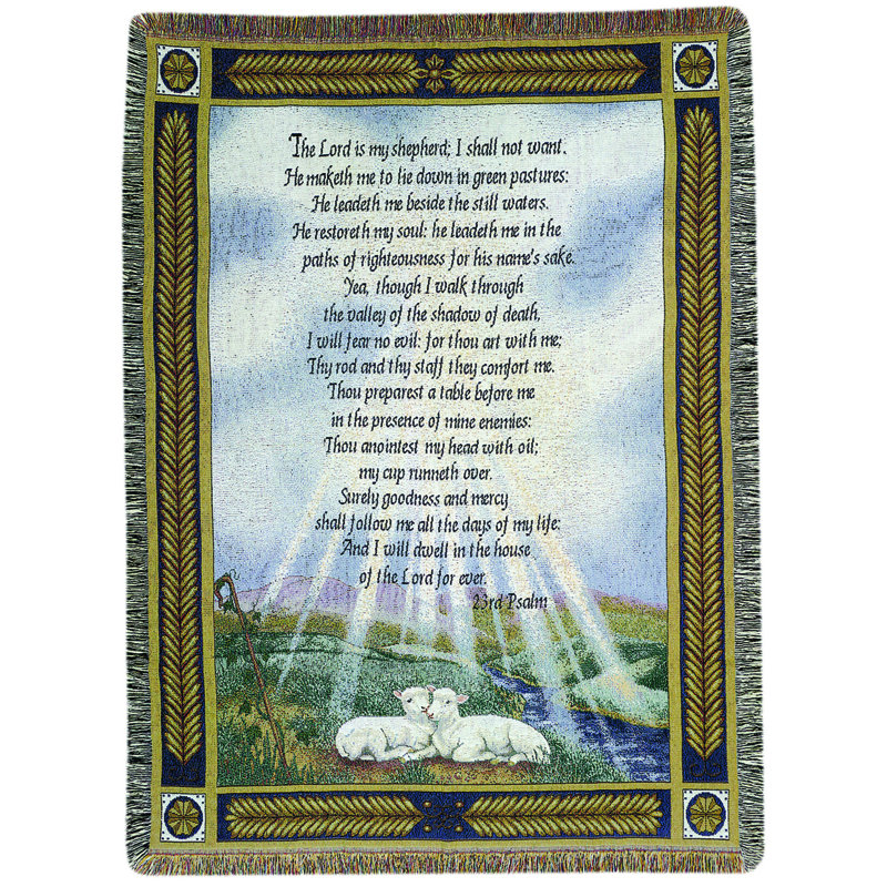 Jeté en coton psalm tapisserie 23