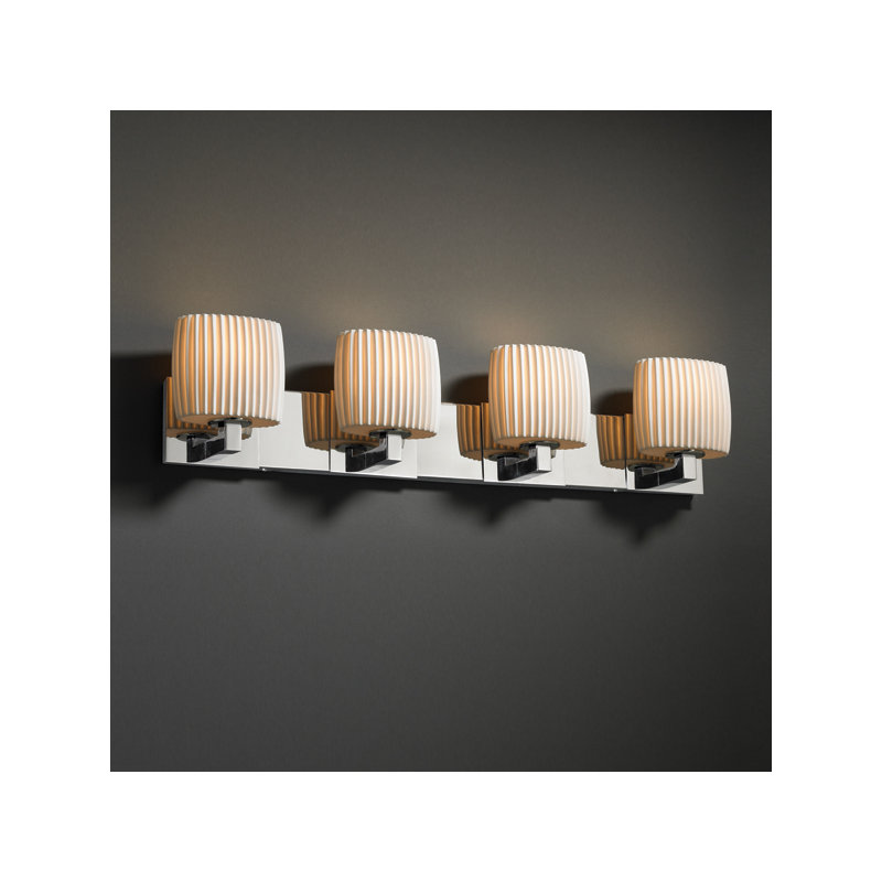 Éclairage pour meuble-lavabo de salle de bain 4 lumières limoges modular, Cascade, Bronze foncé