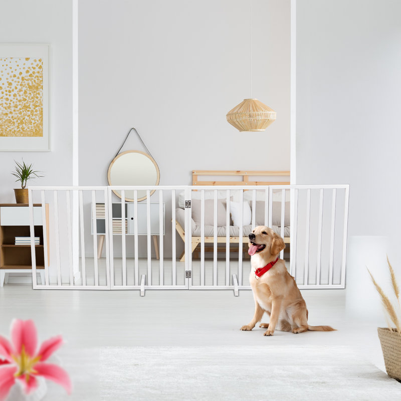 Clôture pour chien en bois blanc, PE, PP, 1 ensemble, pliable, portable, sécuritaire et sécuritaire