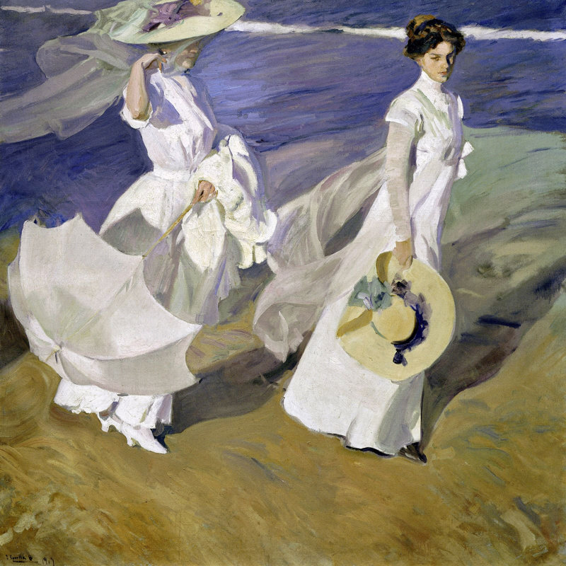 Strolling Along The Seashore - Wrapped Canvas Print, 70cm H x 70cm W