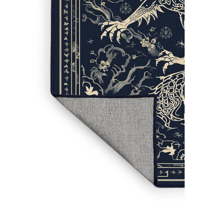 Tapis oriental gris délavé à la machine Pavli Griffin, 7 x 9