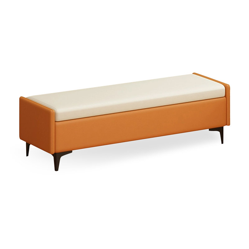 Banc avec revêtement, Orange / beige, 15.75" H x 62.99" W x 15.75" D