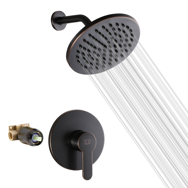 Robinet de douche avec valve brute, Bronze huilé