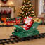 Train de Noël suspendu avec lumières, fumée, sons et musique, circuit de train miniature à installer sous l'arbre de Noël