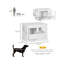 Table de bout Dog Kennel en blanc. Pour les petits chiens, avec comptoir spacieux, portes triples, pièce de fixation magnétique, cage en acier comme table, surface livrée, connecteur, tubes