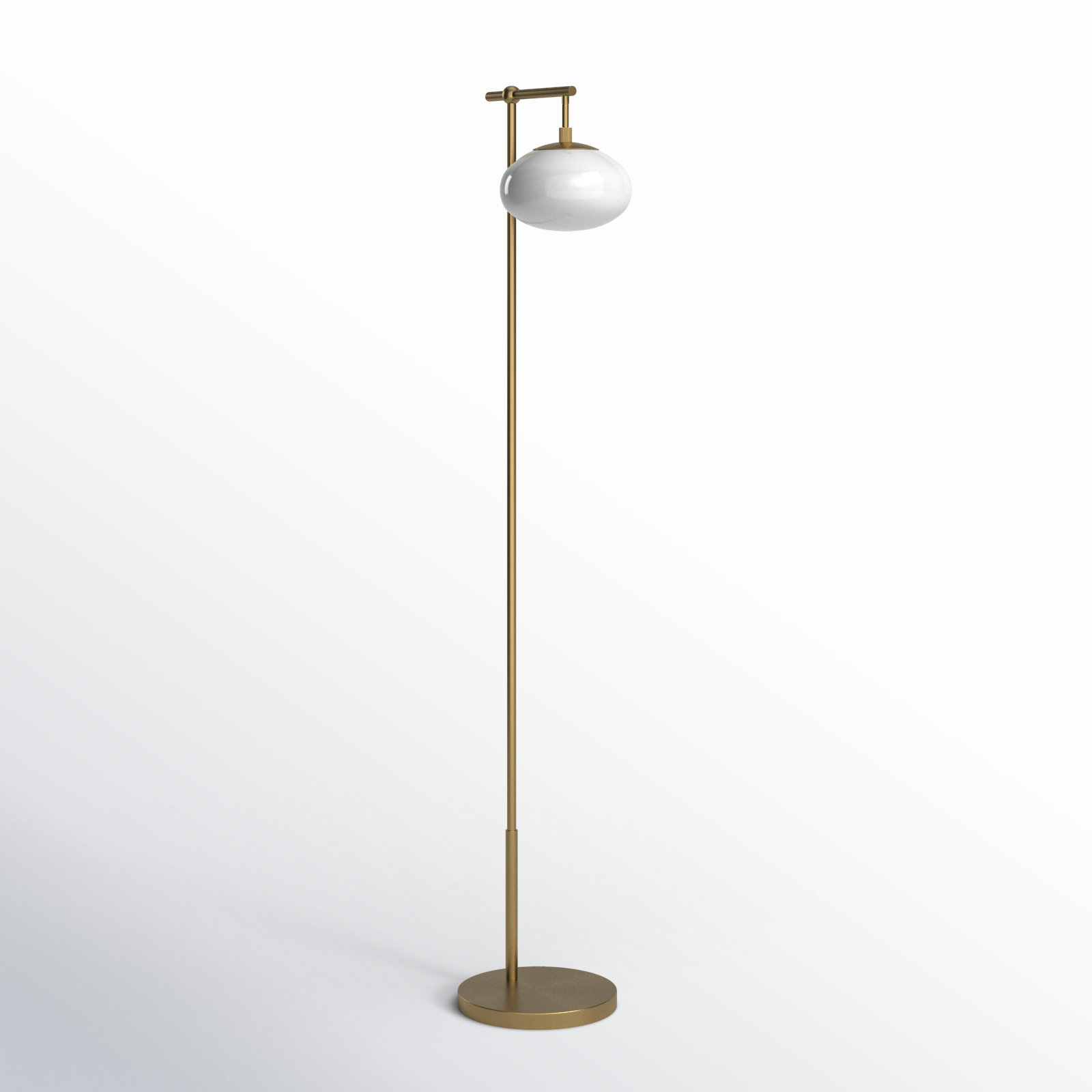 Nula 67.75'' Floor Lamp, Brushed Brass, White