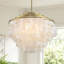 Lustre cylindrique à 5 niveaux moderne Glam Coastal