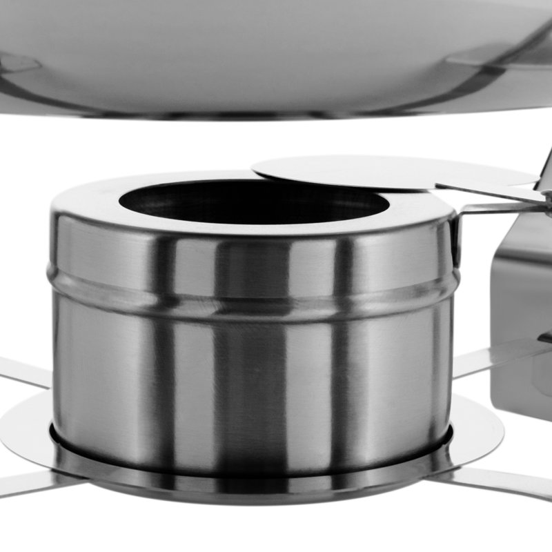Réchaud ovale en acier inoxydable avec support à carburant 6 pintes, Argent