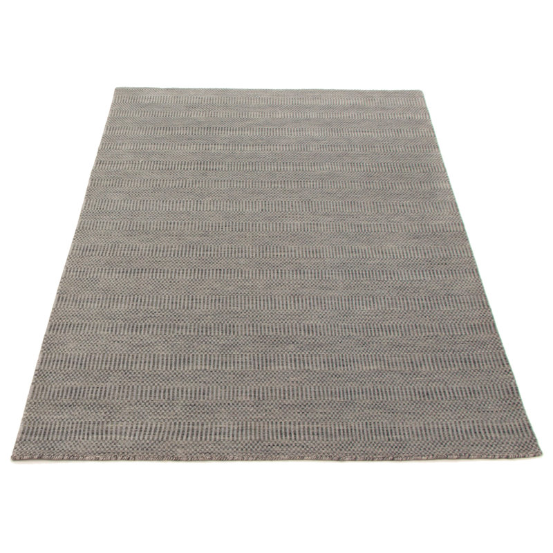 Tapis gris en laine noué à la main Slover