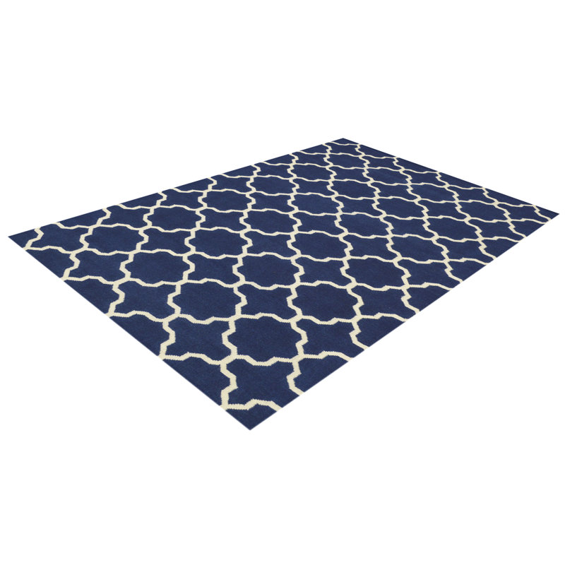 Geometric Wool Hand Woven Area Rug, Rectangle 155 x 240cm