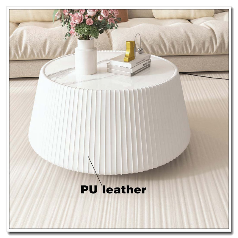 modern Coffee Table, Cream White,Grey