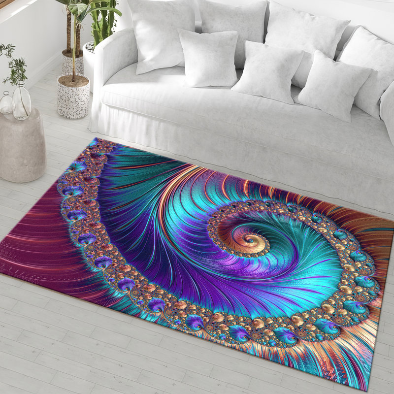 Chic Printed Rug with Pile Soft Type Showcasing an Intricate Floral Pattern for an Elegant Touch to Your Home Decor