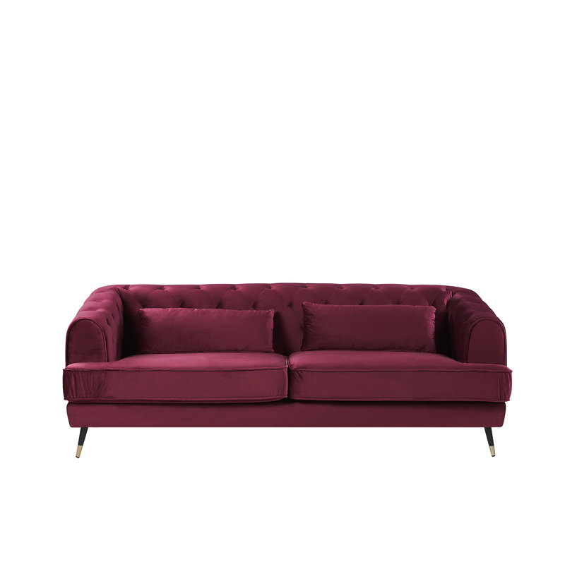 Cloutier Velvet Sofa, Burgundy