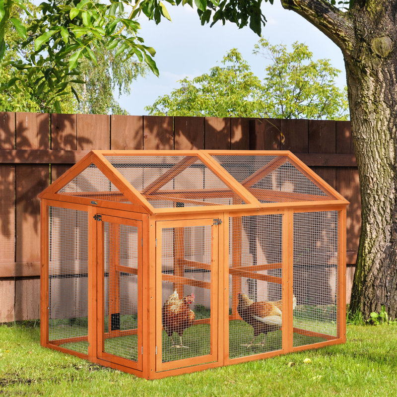 Versatile Wooden Chicken Coop with Spacious Run, Easy Access, and Modular Design for Outdoor Use