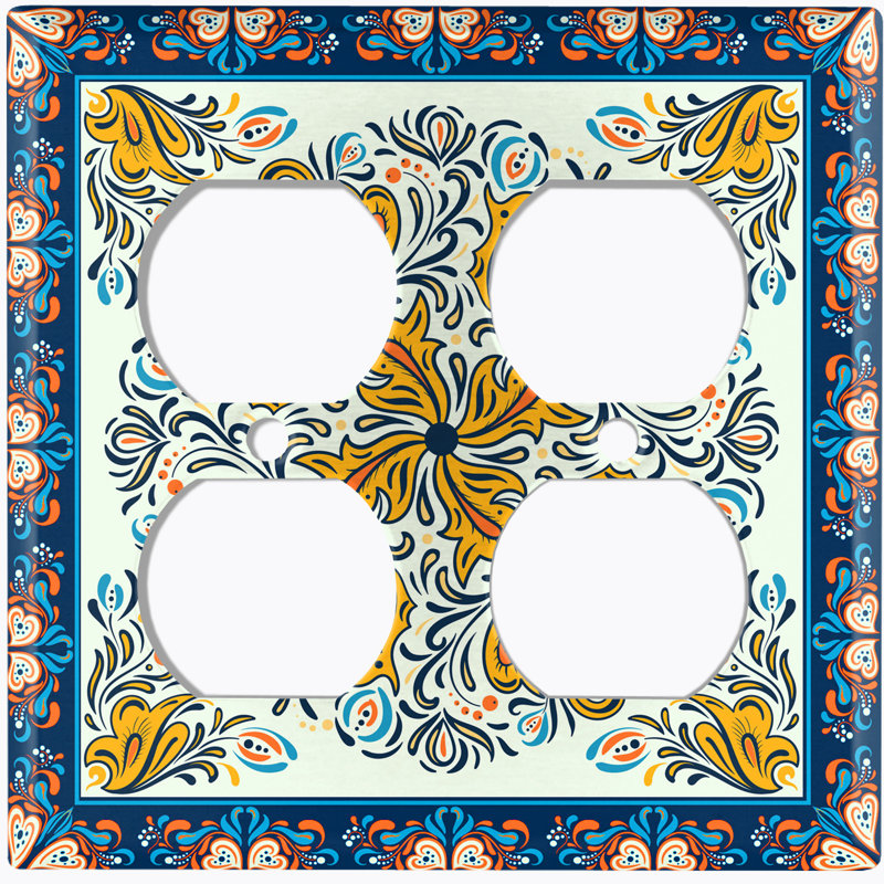 Plaque murale 2 prises, Bleu sarcelle