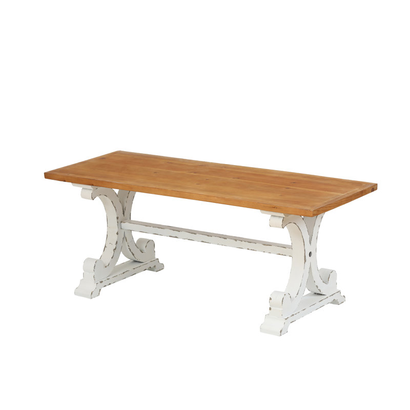 Olla 44.9'' W Farmhouse Wood Entryway Bench with Trestle Base
