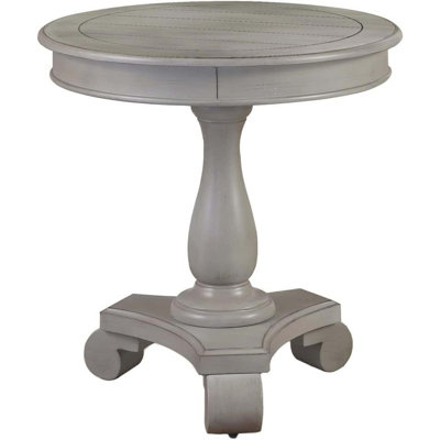 Table de bout ronde transitionnelle, table d'appoint de salon en bois