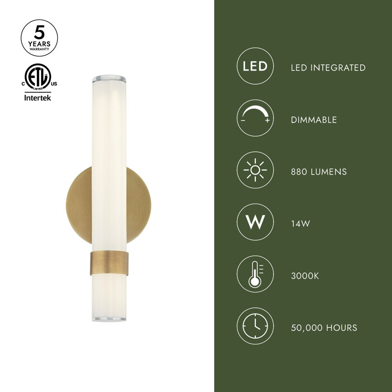 Madison 1 - Light LED Bath Bar, Polished Nickel