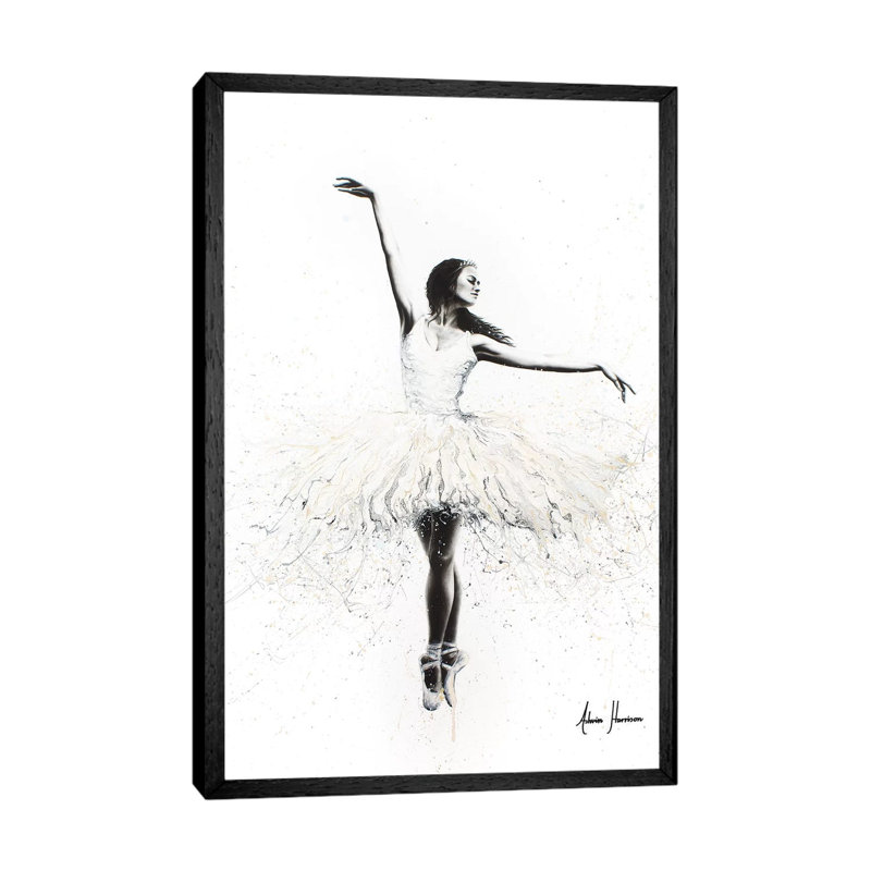 The White Swan by Ashvin Harrison - Print on Canvas, 66.04 cm H x 45.72 cm W, Black Framed