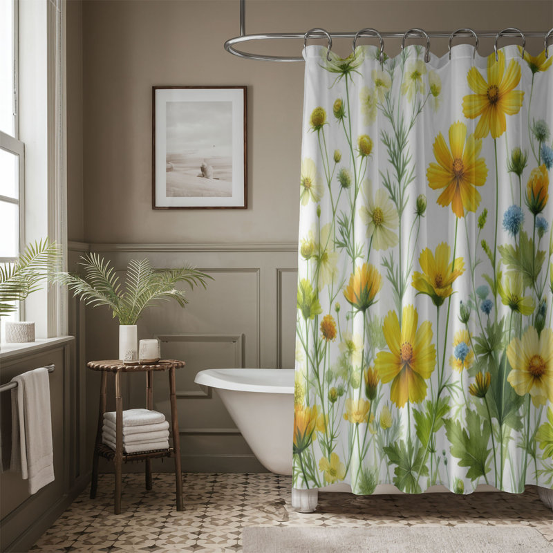 Rideau de douche 1 pièce Wild Meadows, H 74 po x l 71 po