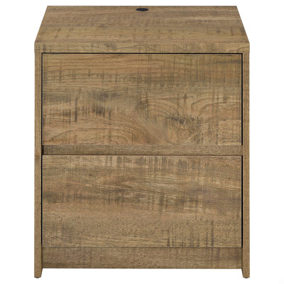 2-Drawer Nightstand Led Lights And Usb
