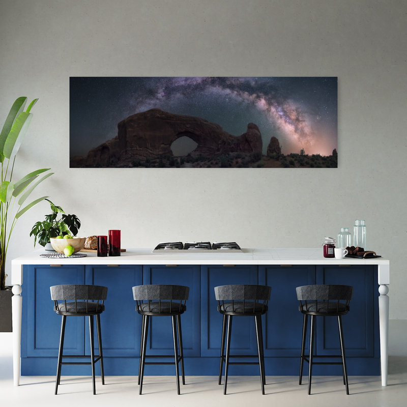 «Double Arch», paysage contemporain contemporain, art mural, H 60 po x l 20 po