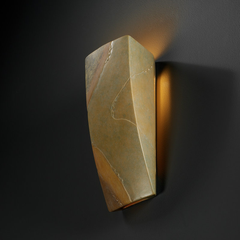 Kameron Ceramic Flush Mounted Sconce, Harvest Yellow Slate