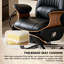 Fauteuil de direction haut de gamme en cuir noir et noyer 48,03 po de style italien avec contrôle électrique avec repose-pieds et fonction d'inclinaison