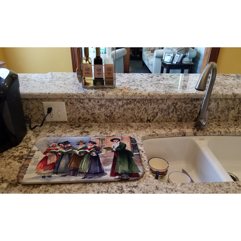 Christmas Carolers Dish Drying Mat
