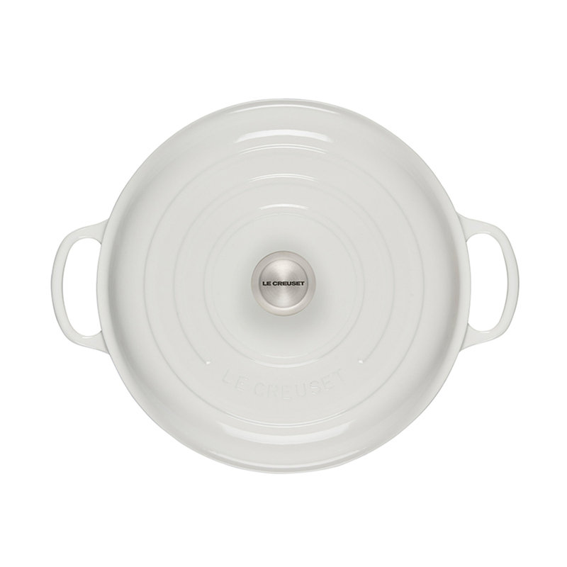 Le Creuset Signature Cast Iron Braiser, 5Qt., White