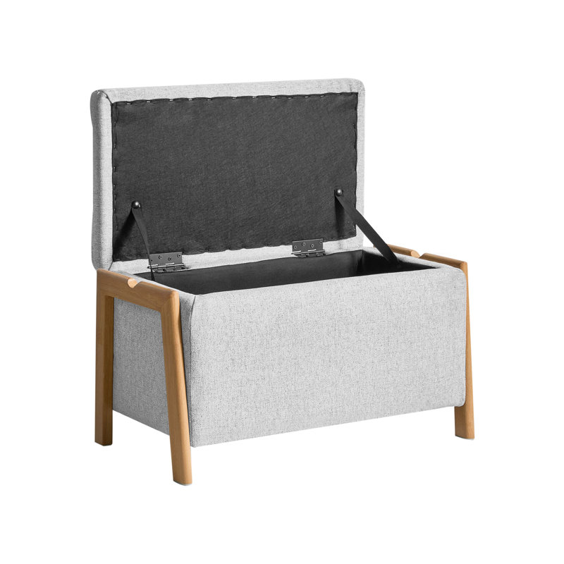 EDLAND Upholstered Storage Bench, Grey