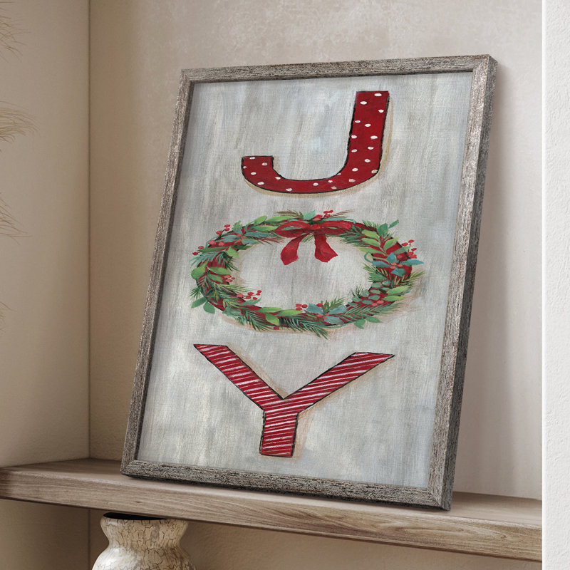 «Joy», reproduction encadrée - bois massif, H 15 po x l 12 po