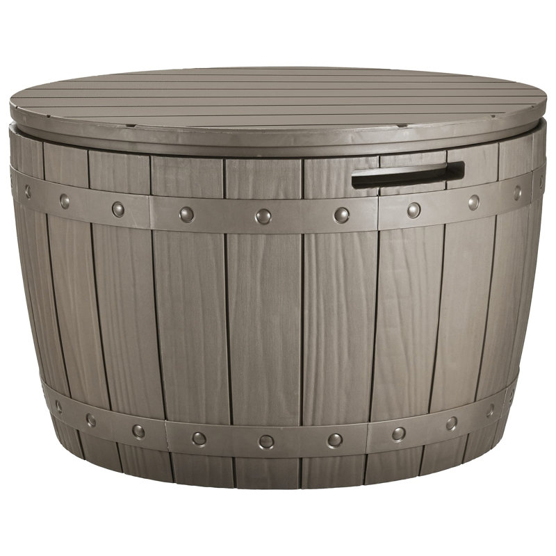 Alpen Home Rolde 67cm W 27L Resin Lockable Deck Box, Light Brown