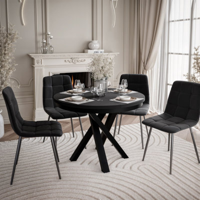 Extendable Oval Metal Base Dining Table