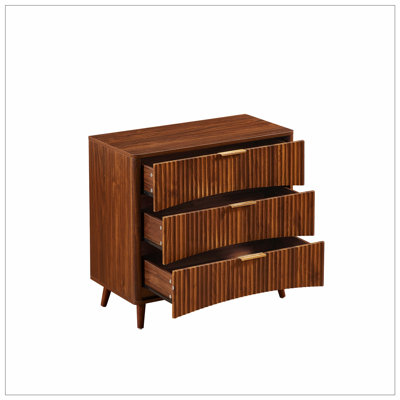 Modern Trotti with 3 Drawers and Metal Handles