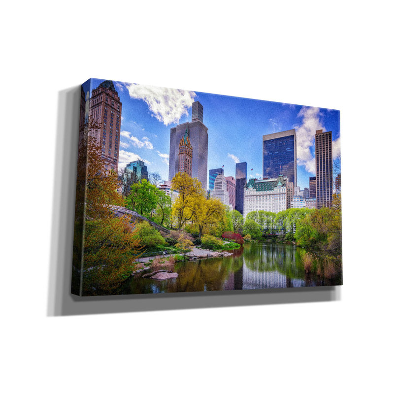 «Central Park South from Gapstow Bridge» par Rick Berk, art mural sur toile, H 12 po x l 18 po x P 0,75 po
