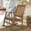 Chaise berçante d'extérieur en bois d'acacia massif Penny Classic, fauteuil à bascule de véranda à lattes en teck pour terrasse et cour arrière, capacité de 300 lb-87691037