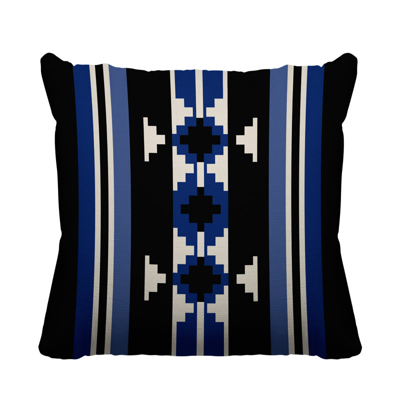 Coussin intérieur / extérieur Sakari, L 19 po x H 19 po, Bleu marine