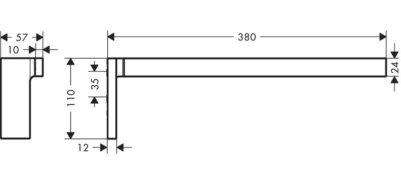 Universal Rectangular Towel Rack, Brushed Nickel