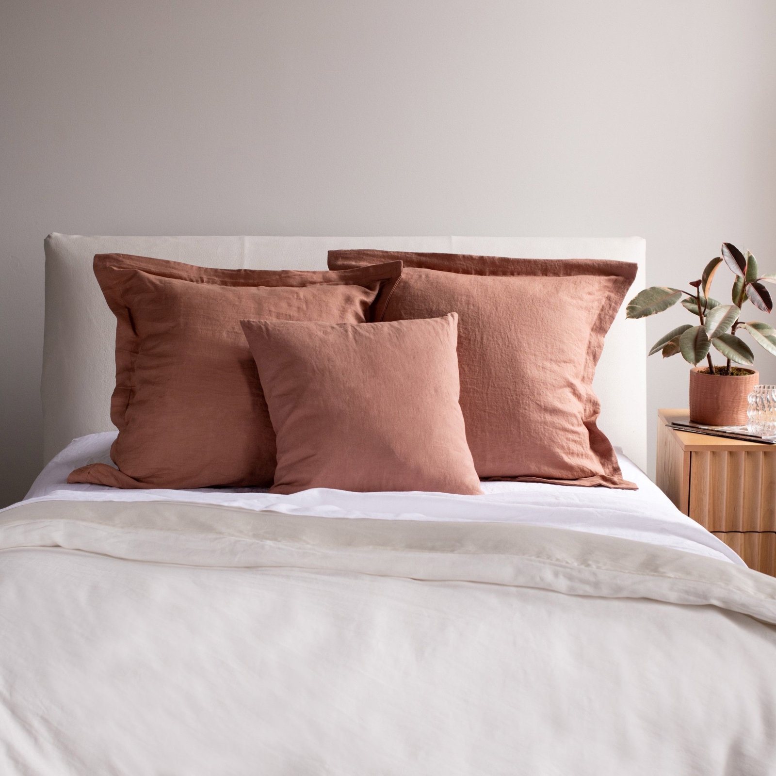 26" x 26" Linen Throw Pillow, Clay