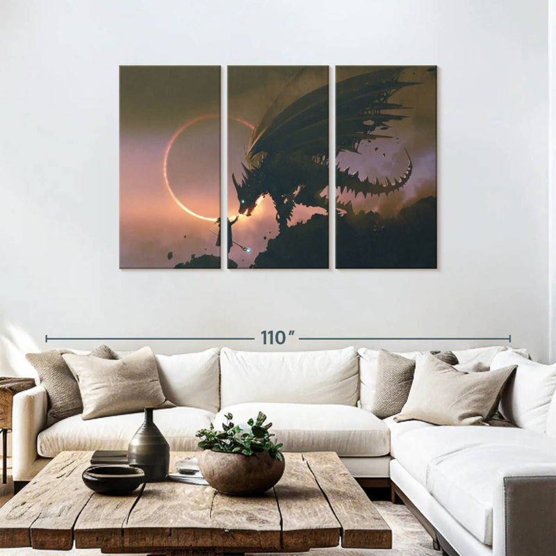 Kelan Taming The Dragon, 48" H x 74" W