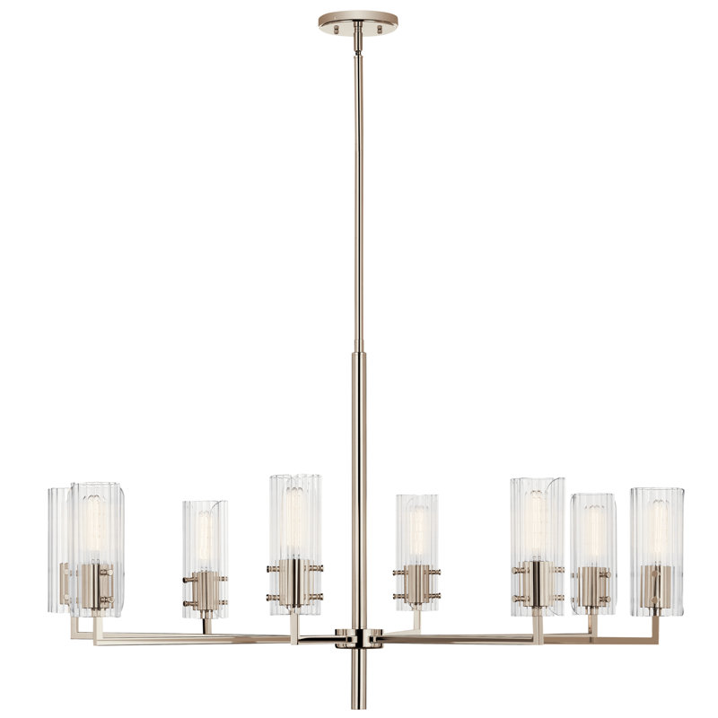 Lustre 8 lumières 40,25 "40,25", Nickel poli