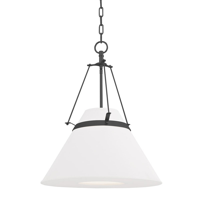 Luminaire suspendu conique à 1 lumière Clemens, Bronze vieilli