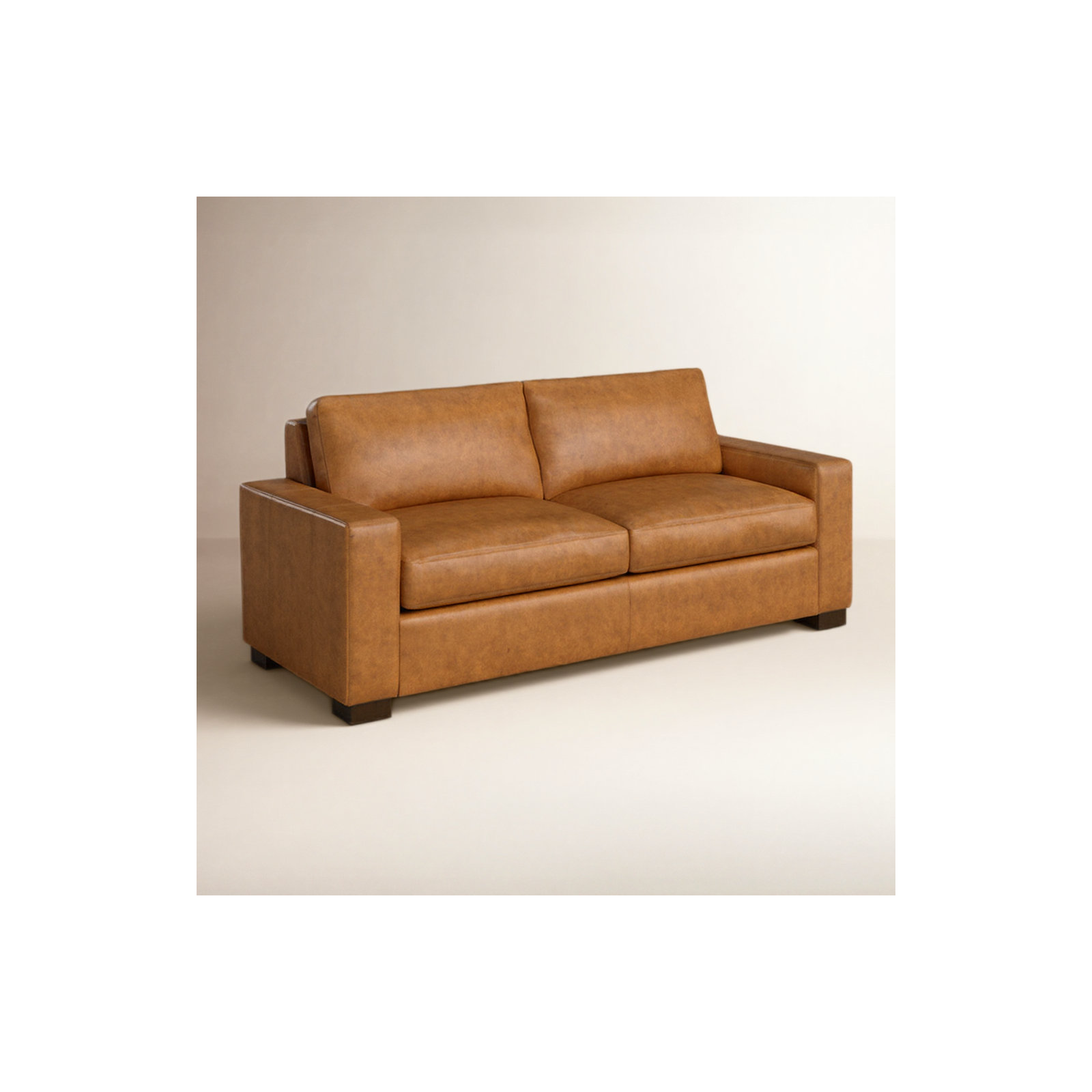 Jonie 91" Genuine Leather Sofa , Bistro Saddle Genuine Leather