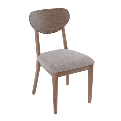 Chaise en bois massif Classic - Siège rembourré avec dossier ovale - Revêtement en chenille ou en sherpa (brun foncé / foncé)