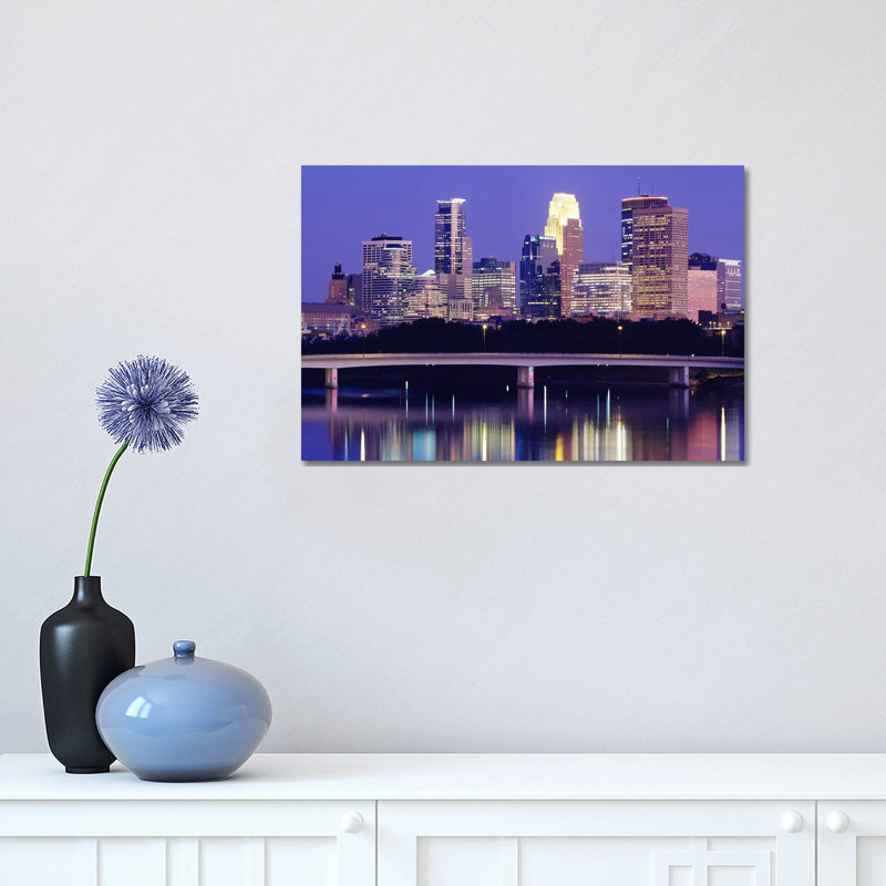 Minneapolis MN - Wrapped Canvas Print, 30.48 cm H x 45.72 cm W