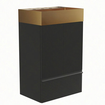 Meuble-lavabo rayé mat 20 po avec lavabo intégré en acier inoxydable 304 brossé, armoire de salle de bain autoportante pour salle de bain moderne, KD