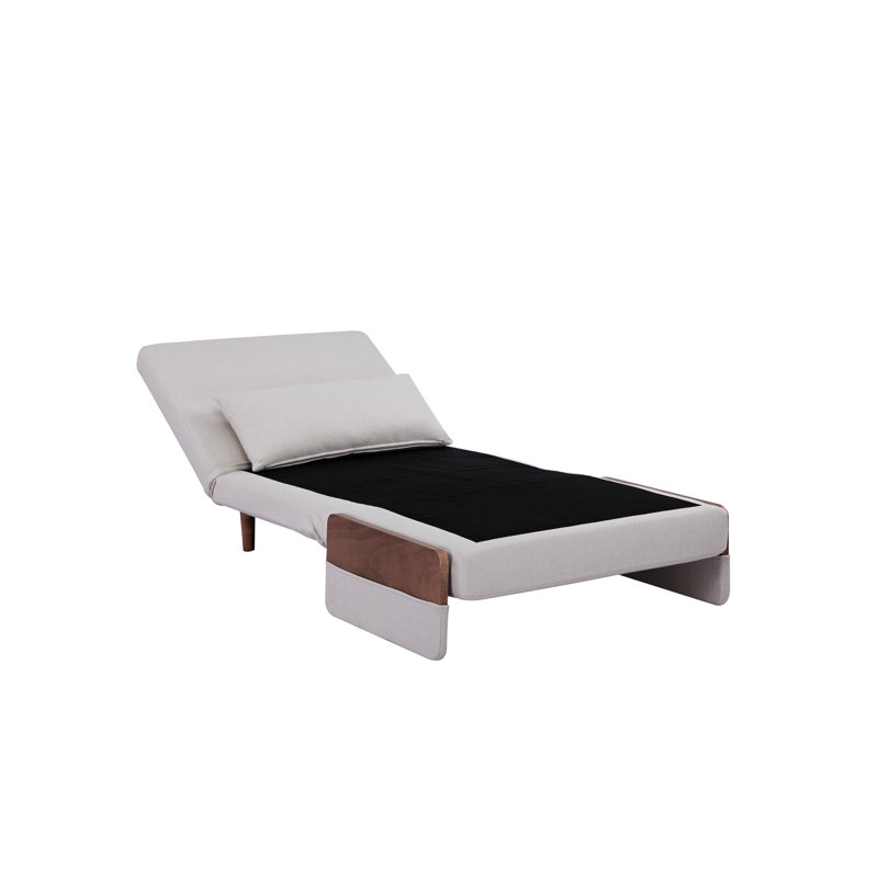 Lit simple convertible en lin respirant moderne à une place, transformation de 10 secondes, 6 niveaux réglables, charnières silencieuses, peu encombrant, ressorts en métal de 3 mm, structure en contreplaqué, pieds en bois de hêtre, 15 minutes