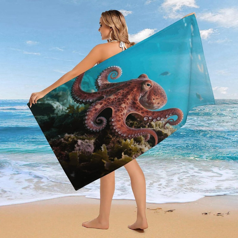 Serviette de plage en microfibre à séchage rapide 60 po x 80 po